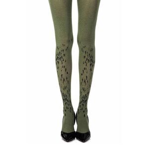 Zohara Olive Green People Walking Tights Women Greenblack Hosiery